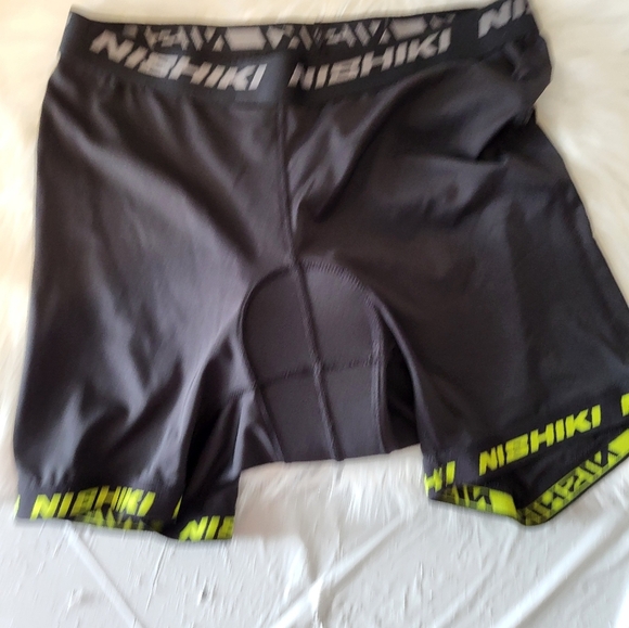 Nishiki Black Cycling Shorts with Neon Accents, Size 30 - Picture 2 of 4